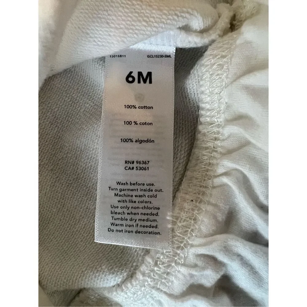 Oshkosh B'gosh White Long Sleeve Ruffle Hem Sweater w Glitter Snowflake 6 Months